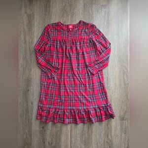VGUC Girls Red Plaid Long Sleeve Nightgown Size Large